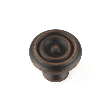 Richelieu 1 1/4 in (32 mm) Brushed Oil-Rubbed Bronze Traditional Brass Cabinet Knob BP1430BORB