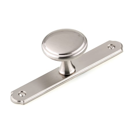 Richelieu 1 9/16 in (40 mm) Brushed Nickel Transitional Cabinet Knob and Backplate BP228640195