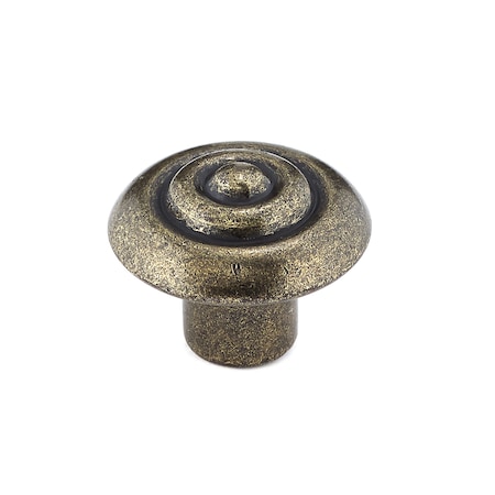 Richelieu 1 1/4 in (32 mm) Burnished Brass Traditional Metal Cabinet Knob BP2391132BB