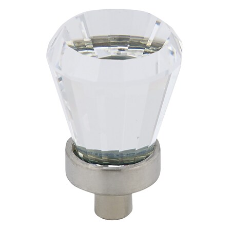 Richelieu 3/4 in (19 mm) Clear, Brushed Nickel Traditional Metal, Swarovski Crystal Cabinet Knob BP27619511