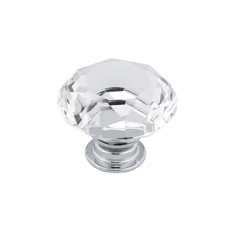 Richelieu 1 9/16 in (40 mm) Chrome, Clear Contemporary Cabinet Knob BP282804014011