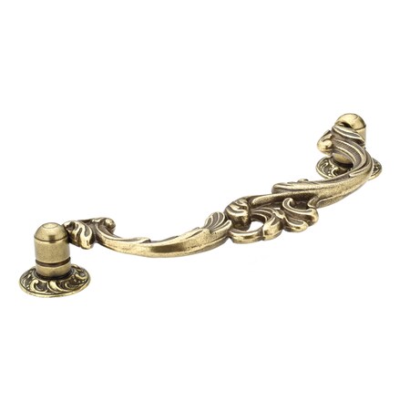 Richelieu 4-1/4 in. (108 mm) Center-to-Center Burnished Brass Traditional Pendant and Ring Pull BP3004108BB