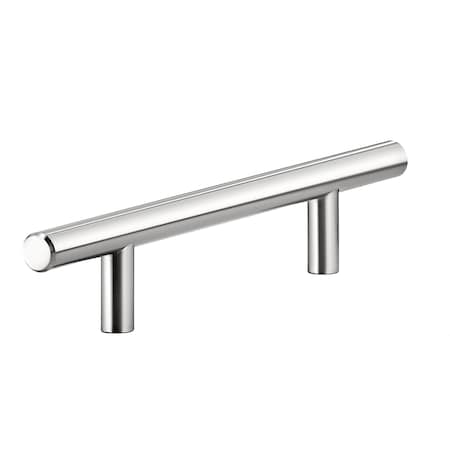 Richelieu 5-1/16 in. (128 mm) Center-to-Center Chrome Steel Contemporary Drawer Pull BP305128140
