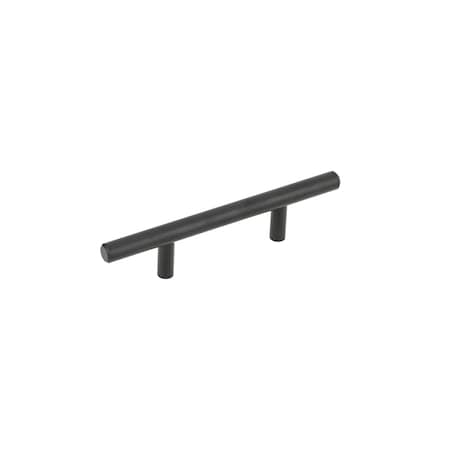 Richelieu 3 in (76.2 mm) Center-to-Center Matte Black Contemporary Drawer Pull BP30576900