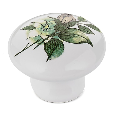 Richelieu 1 3/8 in (35 mm) Green Flower Eclectic Cabinet Knob BP336121266