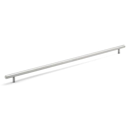Richelieu 25-1/8 in. (638 mm) Center-to-Center Brushed Stainless Steel Contemporary Drawer Pull BP3487638170