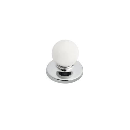 Richelieu 1 1/4 in (32 mm) Chrome, White Functional Cabinet Knob BP392214030
