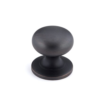 Richelieu 1 1/4 in (31 mm) Brushed Oil-Rubbed Bronze Traditional Brass Cabinet Knob BP39313BORB
