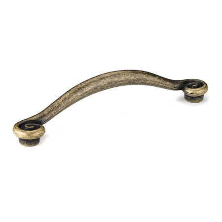 Richelieu 5-1/16 in. (128 mm) Center-to-Center Burnished Brass Traditional Drawer Pull BP410128BB