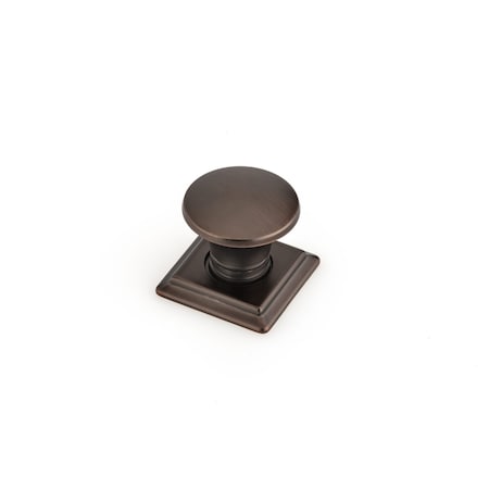 Richelieu 1 1/4 in. X 1 1/4 in. (32 mm x 32 mm) Brushed Oil-Rubbed Bronze Traditional Metal Cabinet Knob BP46702BORB