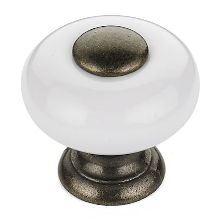 Richelieu 1 in (25 mm) White Eclectic Cabinet Knob BP500330