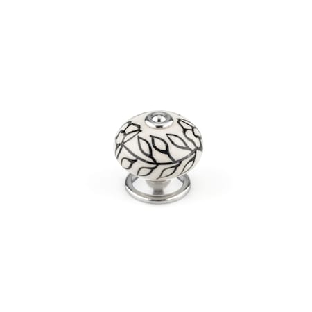 Richelieu 1 9/16 in (40 mm) Almond, Black, Chrome Eclectic Cabinet Knob BP6347401404090