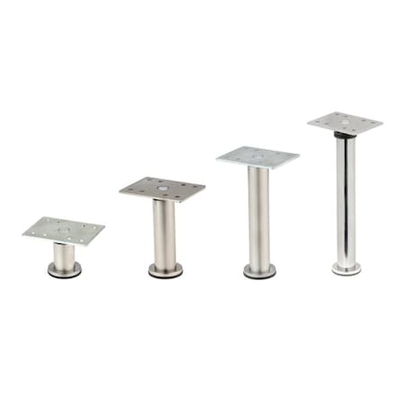 Richelieu BORSA - Adjustable Furniture Leg, 3 15/16 in (100 mm), Satin Nickel BP64217100155