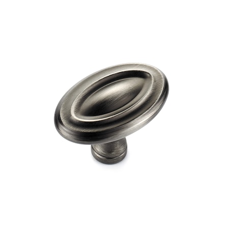 Richelieu 1 11/16 in. X 1 1/16 in. (43 mm x 27 mm) Antique Nickel Traditional Metal Cabinet Knob BP74043143