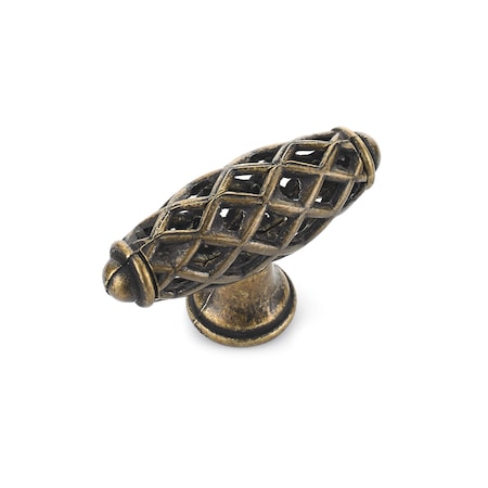 Richelieu Hardware 2 9/32 in. X 25/32 in. (58 mm x 20 mm) Regency Brass Traditional Metal Cabinet Knob BP74958R3