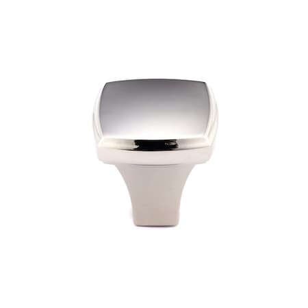 Richelieu 1 1/4 in. X 1 1/4 in. (32 mm x 32 mm) Polished Nickel Transitional Metal Cabinet Knob BP78535180