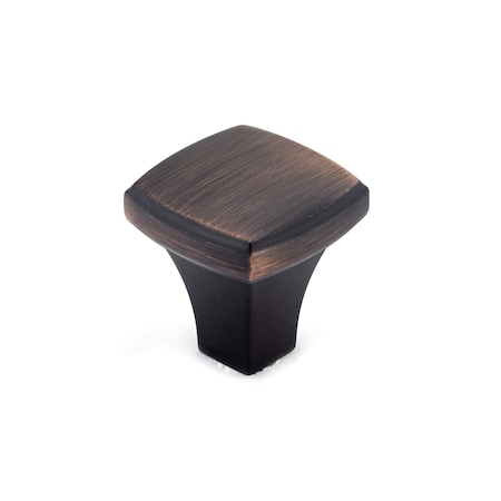 Richelieu 1 1/4 in. X 1 1/4 in. (32 mm x 32 mm) Brushed Oil-Rubbed Bronze Transitional Metal Cabinet Knob BP78535BORB