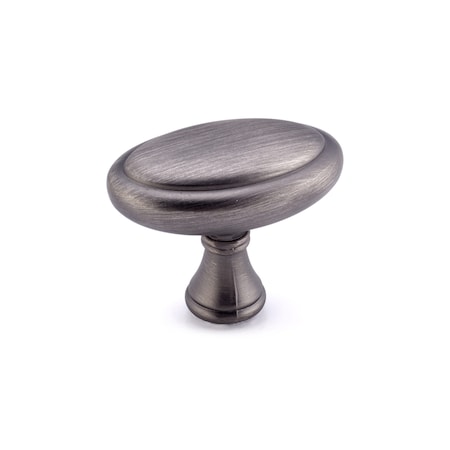 Richelieu 1 9/16 in. X 15/16 in. (40 mm x 24 mm) Antique Nickel Traditional Metal Cabinet Knob BP79040143