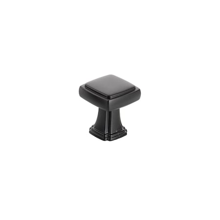Richelieu 1 1/8-inch (28 mm) x 1 1/8-inch (28 mm) Matte Black Transitional Cabinet Knob BP867528900