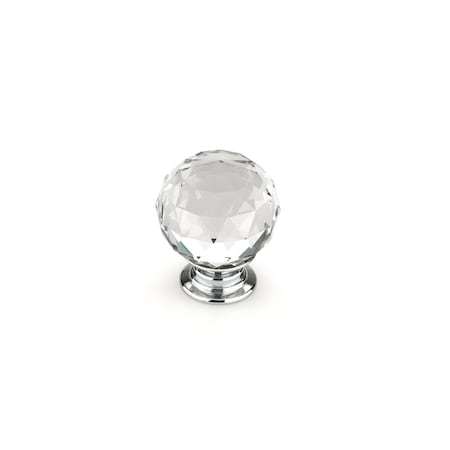 Richelieu 1 3/16 in (30 mm) Clear, Crystal, Chrome Contemporary Metal, Crystal Cabinet Knob BP87373014011