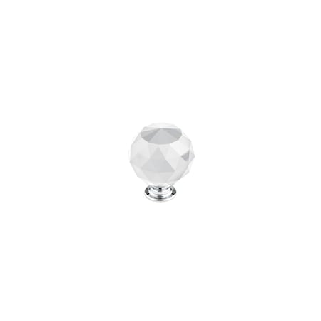 Richelieu 1 9/16 in (40 mm) Clear, Crystal, Chrome Contemporary Metal, Crystal Cabinet Knob BP87374014011