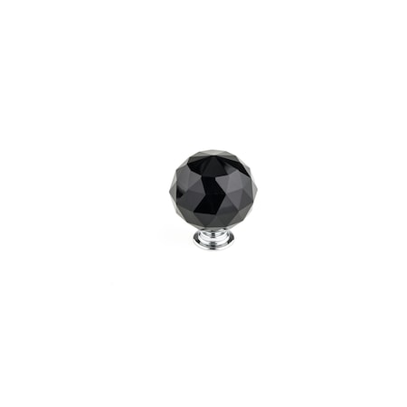 Richelieu 1 9/16 in (40 mm) Chrome, Black Contemporary Cabinet Knob BP87374014090