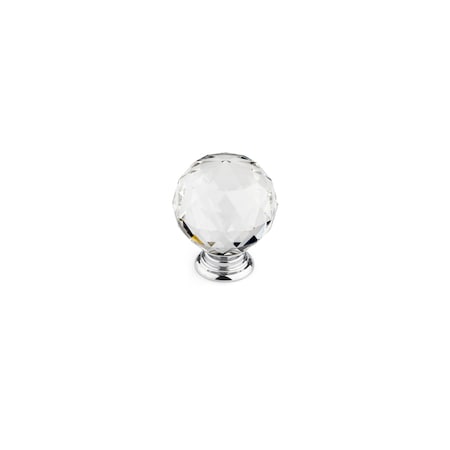 Richelieu 2 in (50 mm) Clear, Crystal, Chrome Contemporary Metal, Crystal Cabinet Knob BP87375014011