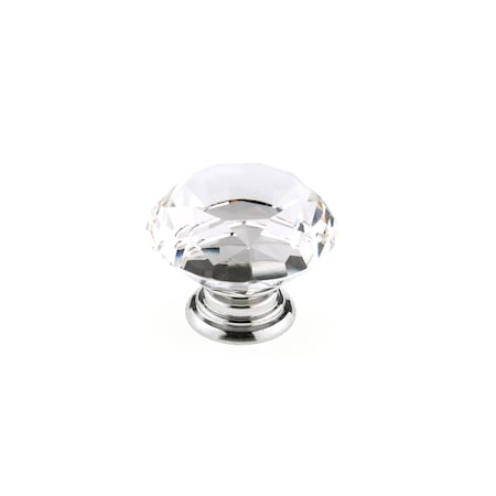 Richelieu Hardware 2 in (50 mm) Clear, Chrome Contemporary Metal, Crystal Cabinet Knob BP87765014011