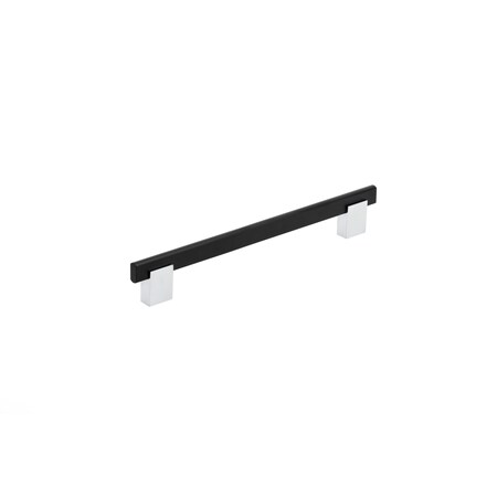 Richelieu 7 9/16 in (192 mm) Center-to-Center Chrome, Matte Black Contemporary Cabinet Pull BP905192140900