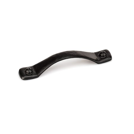 Richelieu 5 1/16 in (128 mm) Center-to-Center Matte Black Traditional Forged Iron Cabinet Pull Sheffield BP9464128900