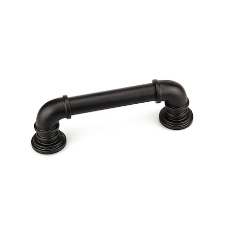 Richelieu 6-5/16 in. (160 mm) Center-to-Center Matte Black Forged Iron Eclectic Barn Door Pull BP9547160900