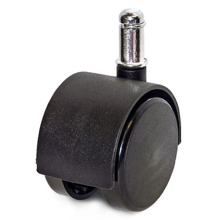 Richelieu Dual-Wheel Furniture Caster, Swivel Without Brake, with Friction Grip Stem, Black F22815