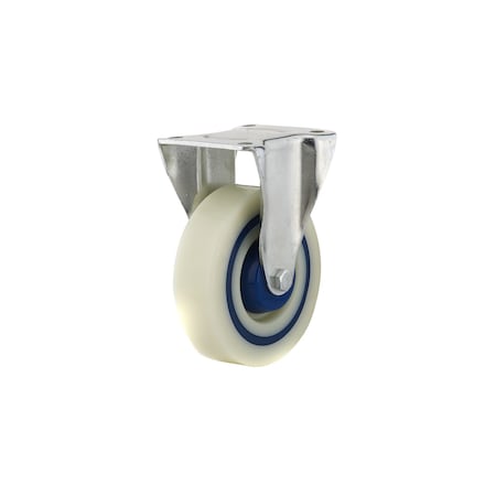 Richelieu Industrial Polyamide Rubber Caster, Fixed, with Plate, Blue, Beige F24806
