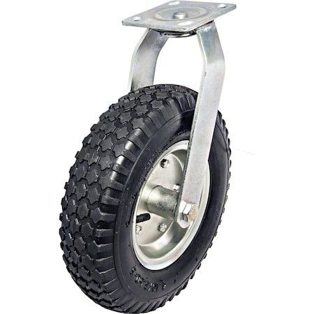 Richelieu Industrial Pneumatic Casters, Swivel Without Brake, with Plate, Black F26612