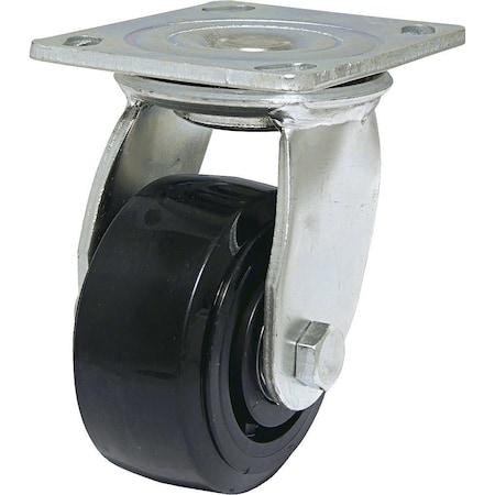 Richelieu Industrial Black Phenolic Casters, Swivel Without Brake, with Plate, Black F26819