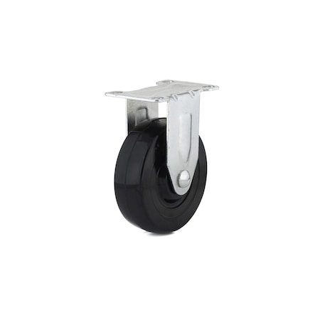 Richelieu Industrial Black General-Duty Rubber Caster, Fixed, with Plate, Black F27280