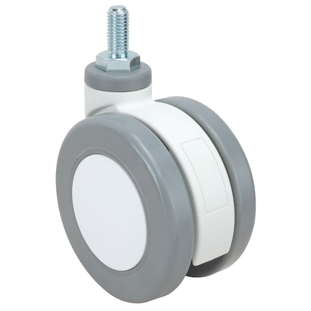 Richelieu Contemporary Medical Caster, Swivel Without Brake, with Threaded Stem, Gray, White F47052