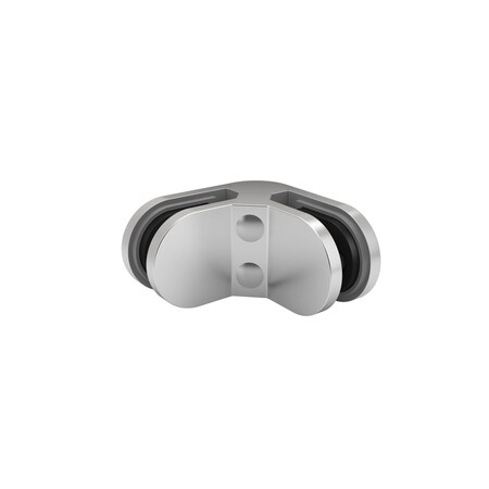 Richelieu 90° Glass Connector with Rounded Ends, Stainless Steel HRGCR6535090170