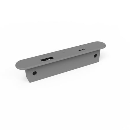 Richelieu 5 V Rectangular Recessed or Surface Mount USB Charger, Gray OEXH715B100