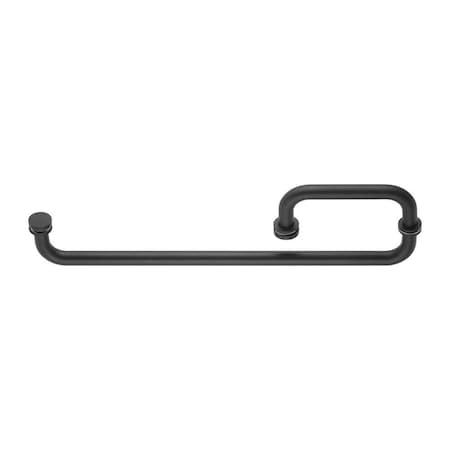 Richelieu 6inch 152 mm x 18inch 457 mm Handle and Towel Bar Combo for Glass Door, Matte Black SDCRD0750618900