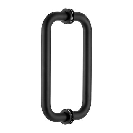 Richelieu 8inch 203 mm Center to Center Tubular BacktoBack Pull for Glass Shower Door, Matte Black SDTRDB07508900
