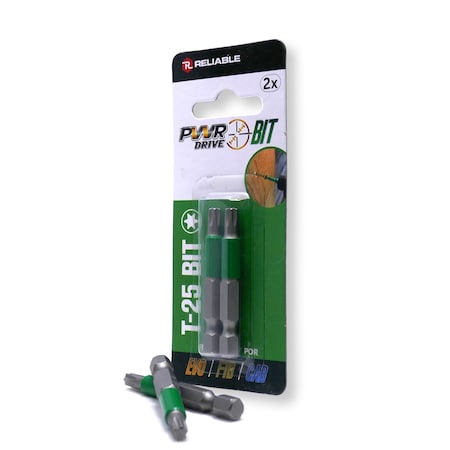 Richelieu T25 2-inch Torx Driver Bit, Green Finish, 2PK TDBPWT252MR