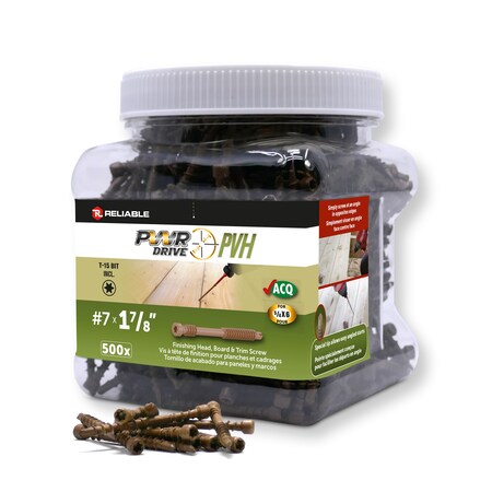 Pwr Drive #7 x 1 7/8-inch PVH Torx Star Drive Edge Deck Screws, 500PK THTDRTBR7178J