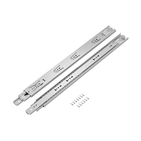 Richelieu 20-inch 500 mm Full Extension Stainless Ball Bearing Slides for Frameless Cabinet, 100 lb, Pair TU304170500