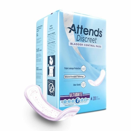 Attends Discreet Bladder Control Pad 15 Inch Length Moderate Absorbency ...