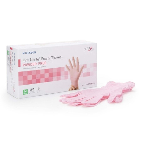 Disposable Gloves, Nitrile, M, 2500 PK, Pink