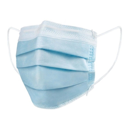 Procedure Mask, Earloops, Blue, NonSterile, ASTM Level 1, 50PK