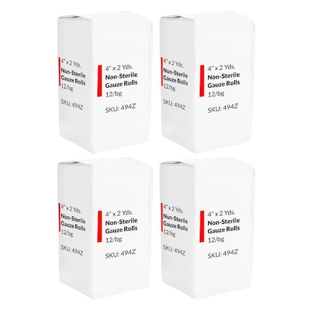 Non-Sterile Stretch Gauze Rolls 4 in. X 4.1 Yards, 48PK