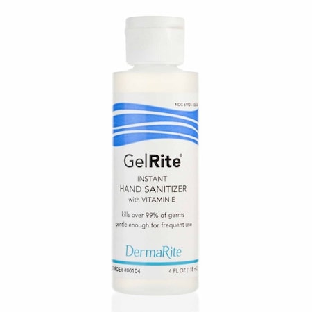 Gelrite Hand Sanitizer 4 oz. Ethyl Alcohol Gel Bottle, 00104 | Zoro