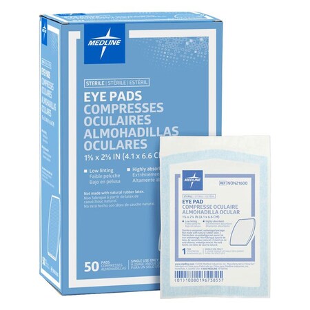 Eye Padding Medline Sterile Eye Pads, 1 5/8 in. x 2 5/8 in., 50PK NON21600Z | Zoro